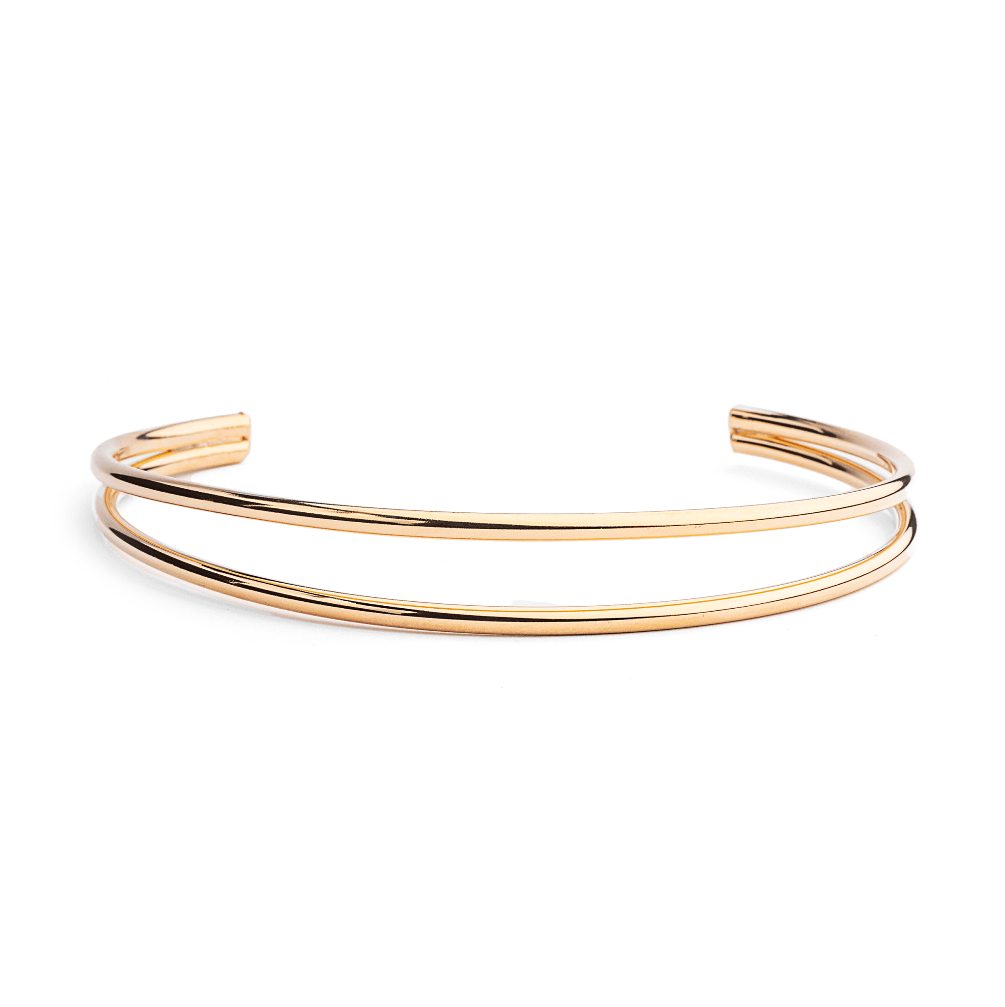 Clara Double Layering Choker Necklace Gold - Alegant - Denise Pacini - Geometric Collection