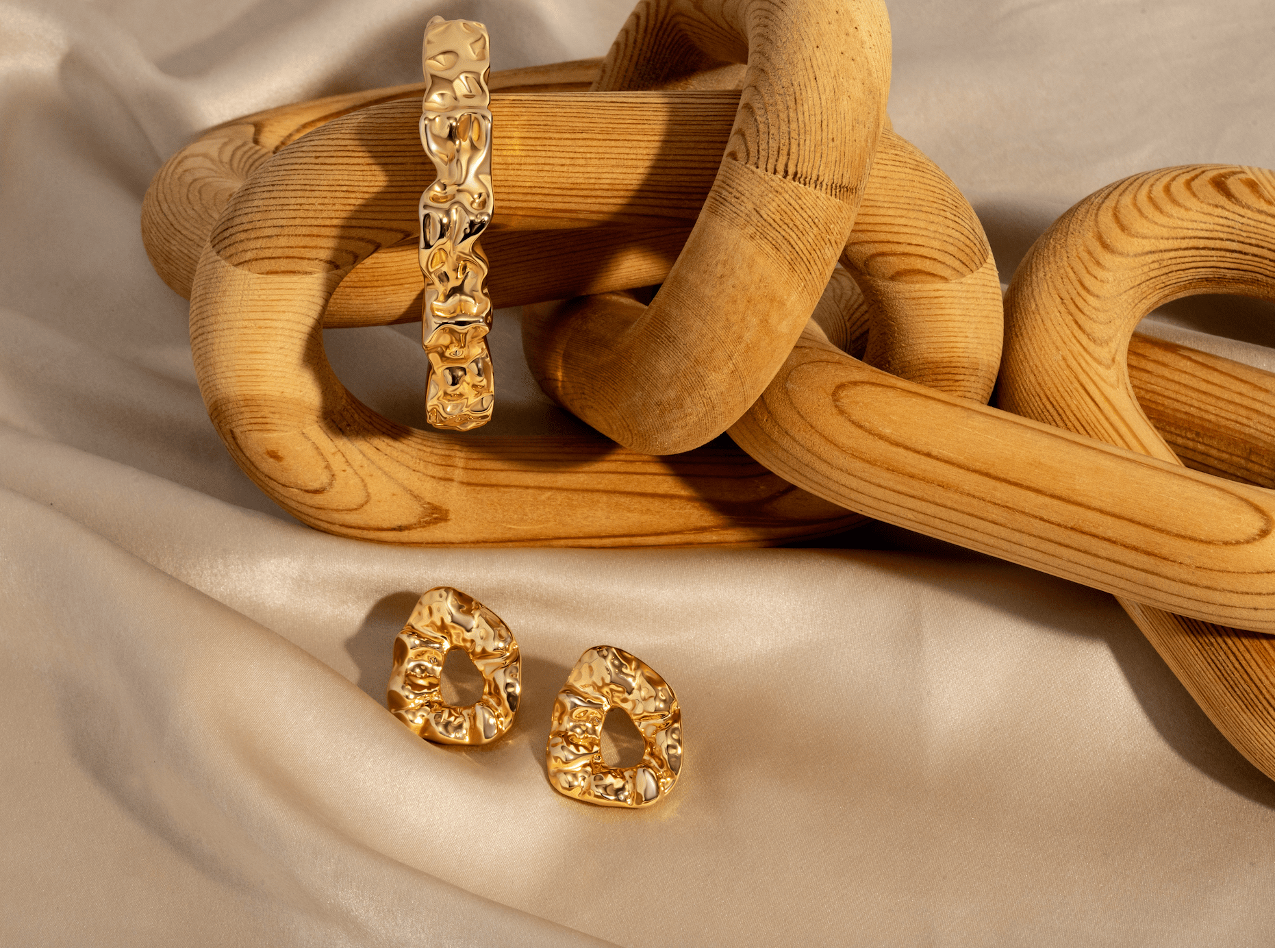 Nathalia Sculpted Hammered Earrings - Alegant - Denise Pacini